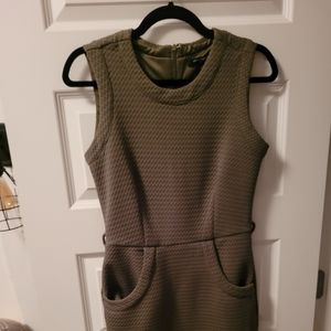 Army green sleeveless dress